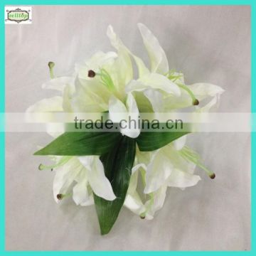 24cm 14 heads hot sale plastic lily flower wedding flower bouquet