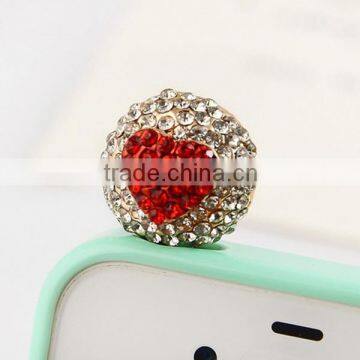Luxury Crystal Earphone Jack Dust Plugs for Apple iPhones