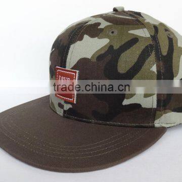 wholesale custom camo sanpback caps hats with embroidery logo