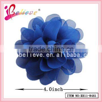 2015 Latest fashion hair ornament wholesale 4 inch ribbon flower hairgrips (XH11-8461)