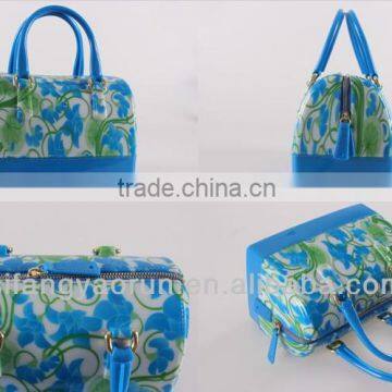 Latest Fashion Bag Design/pvc Handbags for Women/beautiful Flower Handbag photo-2
