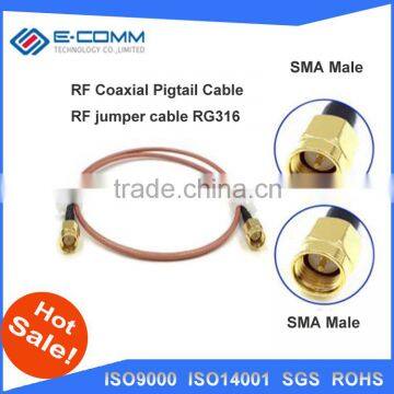 China supplier SMA Male to SMA Male Crimp RG316 RG174 RF Cable Pigtail 30cm