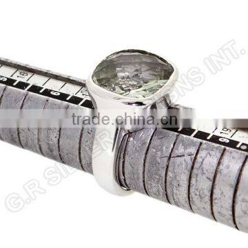 Green Amethyst Gemstone Rings Jewelry,wholesale Sterling 925 Silver Bezel Set Rings Jewellery photo-4