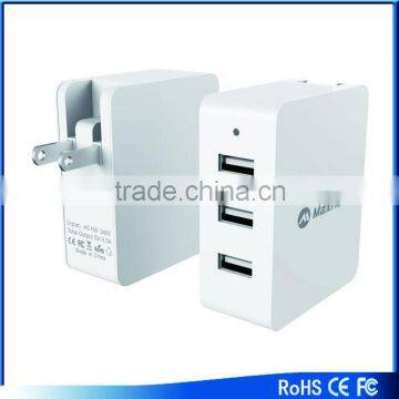 High Quality3 Port USB Rapid Wall Charger Home Charger With EU/US/AU/KC Plug