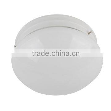 1 light ceiling flushmount light(Lampara de techo) in white finish with 6" white glass bowl