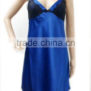 Satin Silk Hot Sexy Nightgown With Lace