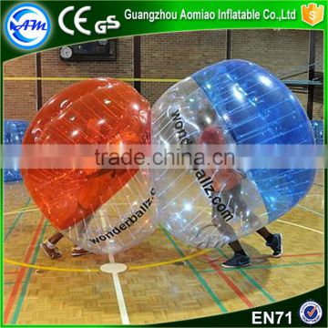 Hot sale half of TPU crazy inflatable knocker ball,bubble ball for football