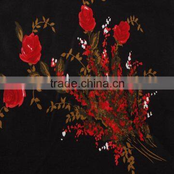100 Cotton Fabric Printed Red Roses Design Fabric Textile for Shirt photo-2
