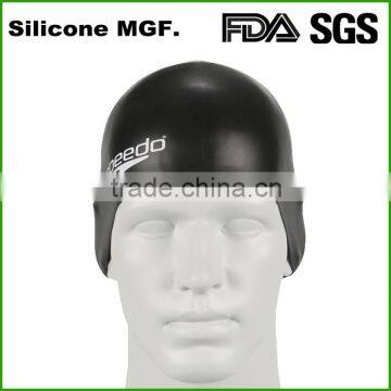Promotion long hair and ear protection swim cap silicone material adult funny swim cap