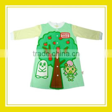 2016 Fashion Products Bros Baby Rinne Apple Tree Girl Printed Long Sleeve Cotton Romper Onesie Jacket