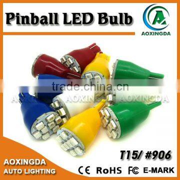 #906 T15 Wedge base 8SMD pinball LED flasher lamp