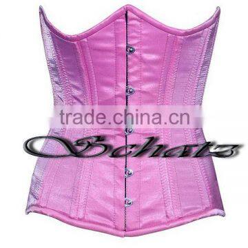 100% Polyester Pink Women Underbust Gothic Corset