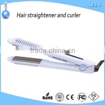 Automatic magic steam hair curler with titanium plate