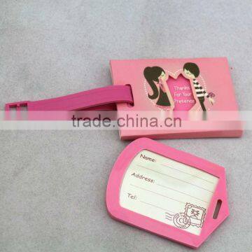 Wedding souvenirs soft rubber luggage tag/soft pvc name card for 2013 promotional gifts