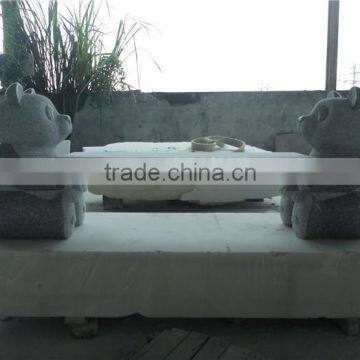 European style animal stone bench cemetery bench