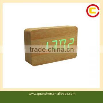 Bamboo Small Fashion Green LED Digital Clock