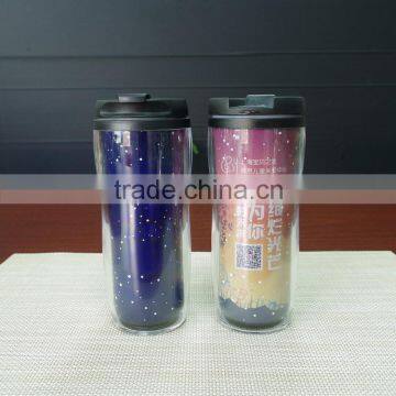 13oz Promotional gift Custom logo double wall plastic color changing tumbler