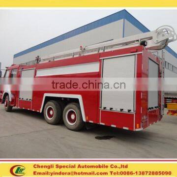 Bottom price 6x4 heavy duty water and foam aerial ladder fire truck