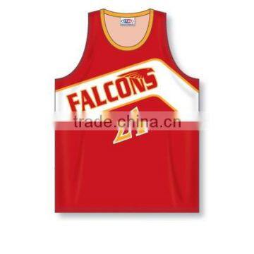 100% Polyester Custom Sublimated V-Neck Falcons Pro Cut Basketball Jersey / Shirt