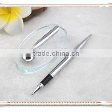 TT-09 Luxury Silver Desk Pen With Glass Holder, High Quality Stand Pen photo-2