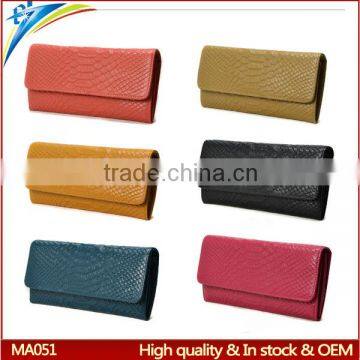 Customize Fashion Leather Wallet With Mobile Phone Holder Genuine Cowhide Leather Purse