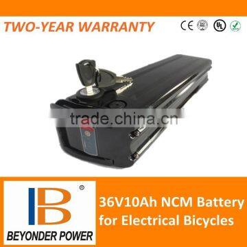 Hot sale high power recharge 36v10ah batteries, pack for electrical bicycles scooters