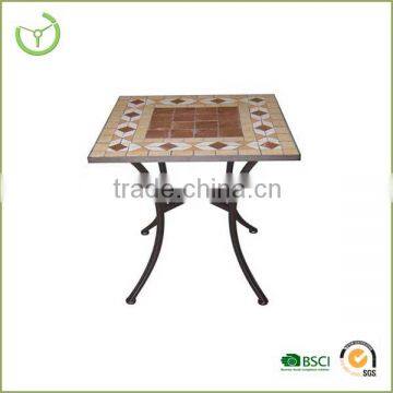 Outdoor mosaic table-two brown olor outdoor mosaic garen table