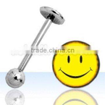 Smiley face logo barbell