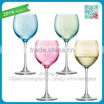 Factory glass colored wine glasses wholesale bohemia crystal wine glass stemware glass