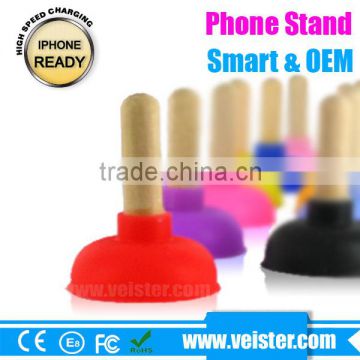 Cool ! colorful Silicone phone i plunge sucker stand for mobile phone