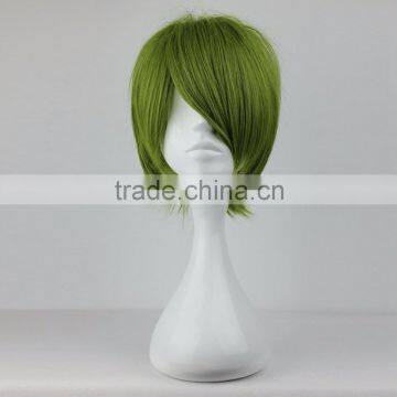 Wholesale Price 13 Inches Green Short Anime Role Kuroko no Basuke Midorima Shintaro Cosplay Wig photo-2