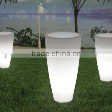 GR0190 Cheap Round shape LED illuminated plastic flower pot/garden planter/garden pot/outdoor planter