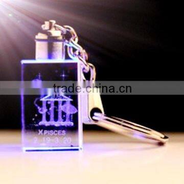 3d laser crystal keychain with light for engraving