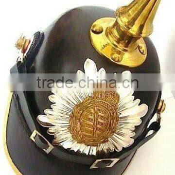 German pickelhaube Leather Helmet with leather strip