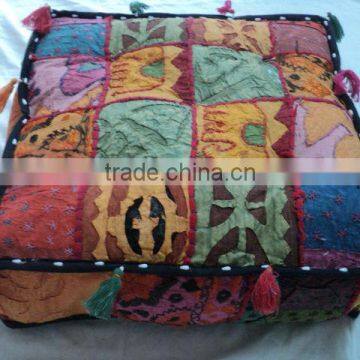 cotton patchwork cushion covers puffs ottoman-35