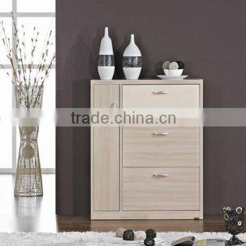 Modern white beech wooden shoe rack