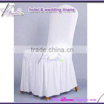 white polyester spandex chair covers with side pleats for banquet chairs in event decorations