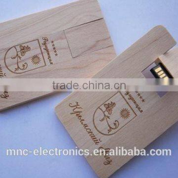 ECO Friendly Wooden Material Personalized Laser Engraving Logo 16GB Credit Card Usb Flash Pen Drives photo-4