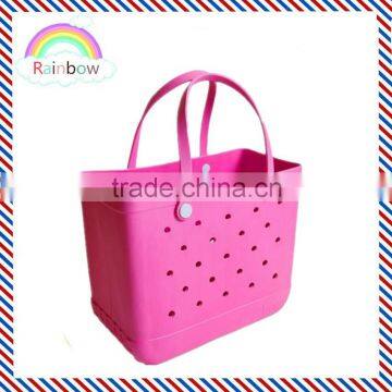 custom v beach bag,fashion ladies silicone bag