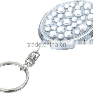 small compact mirror with keyring