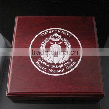 Silver Logo Wooden Craft Box / MDF Wooden Box / Wooden Gift Box for Coin