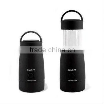 Retractable plastic mini led camping lantern with 4xAA battery