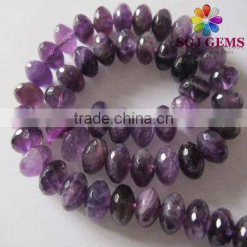 6x10mm Amethyst roundel wholesale jewellery beads in 16"strands