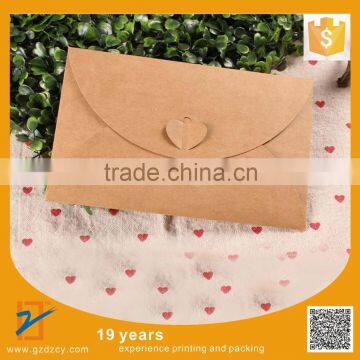 50pcs/lot 110x175mm 150g Kraft Paper Envelope With Heart Knot, Gift Envelope, Wedding Invitation Envelope Free Shipping