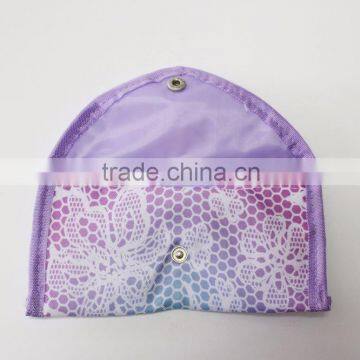 Magazine beauty gift girls purple wallet oxford fabric with press buttom OEM size