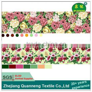 China traditional flower fabric pigment printing brushed fabric