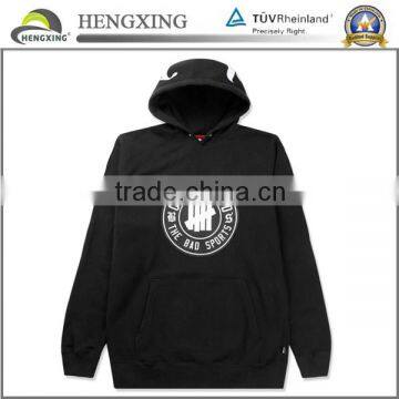 Custom black print plain hoodies