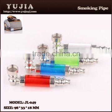 YuJia 2015 newly hot sale colorful plastic smoking pipe with good price good quality JL-049