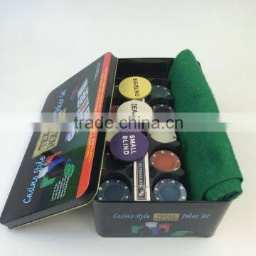 China factory 200pcs poker chips for poker chip set cheap poker chips set in tin case