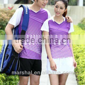 Purple couple jerseys,badminton t shirts cheap,sublimation badminton sports polo shirts